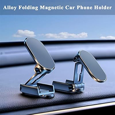 Support Téléphone Voiture Magnétique Pliable en Alliage – Rotation 720°