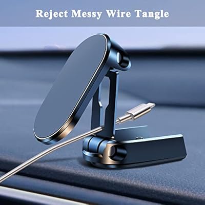Support Téléphone Voiture Magnétique Pliable en Alliage – Rotation 720°