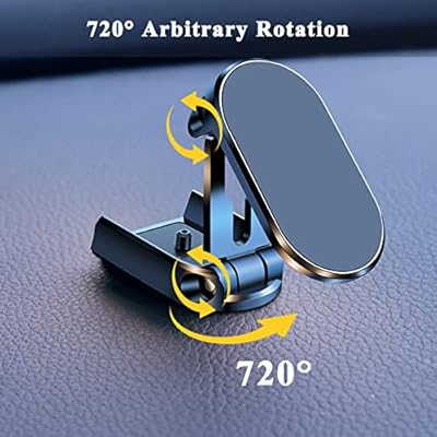 Support Téléphone Voiture Magnétique Pliable en Alliage – Rotation 720°