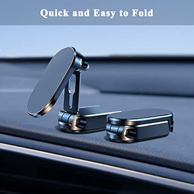 Support Téléphone Voiture Magnétique Pliable en Alliage – Rotation 720°