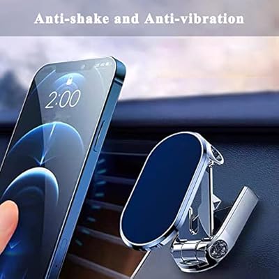 Support Téléphone Voiture Magnétique Pliable en Alliage – Rotation 720°